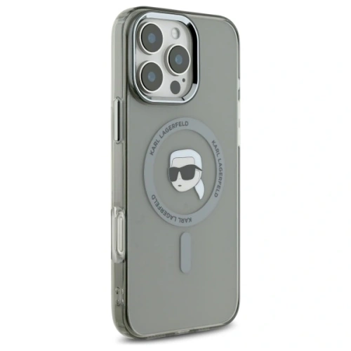 Buy Karl Lagerfeld KLHMP16LHLSKIK Apple iPhone 16 Pro hardcase IML Metal Karl Head MagSafe black - KLD21756 - {ean13} - Home Screen Store Europe