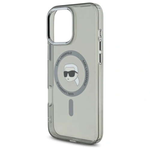 Buy Karl Lagerfeld KLHMP16LHLSKIK Apple iPhone 16 Pro hardcase IML Metal Karl Head MagSafe black - KLD21756 - {ean13} - Home Screen Store Europe