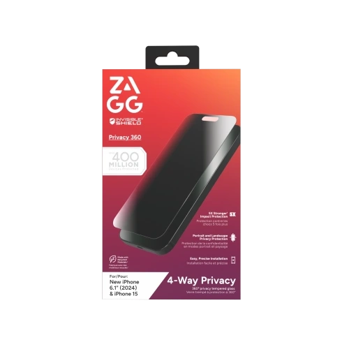 Buy ZAGG InvisibleShield Glass Elite Privacy 360 Apple iPhone 15 / 16 - ZAG154 - {ean13} - Home Screen Store Europe