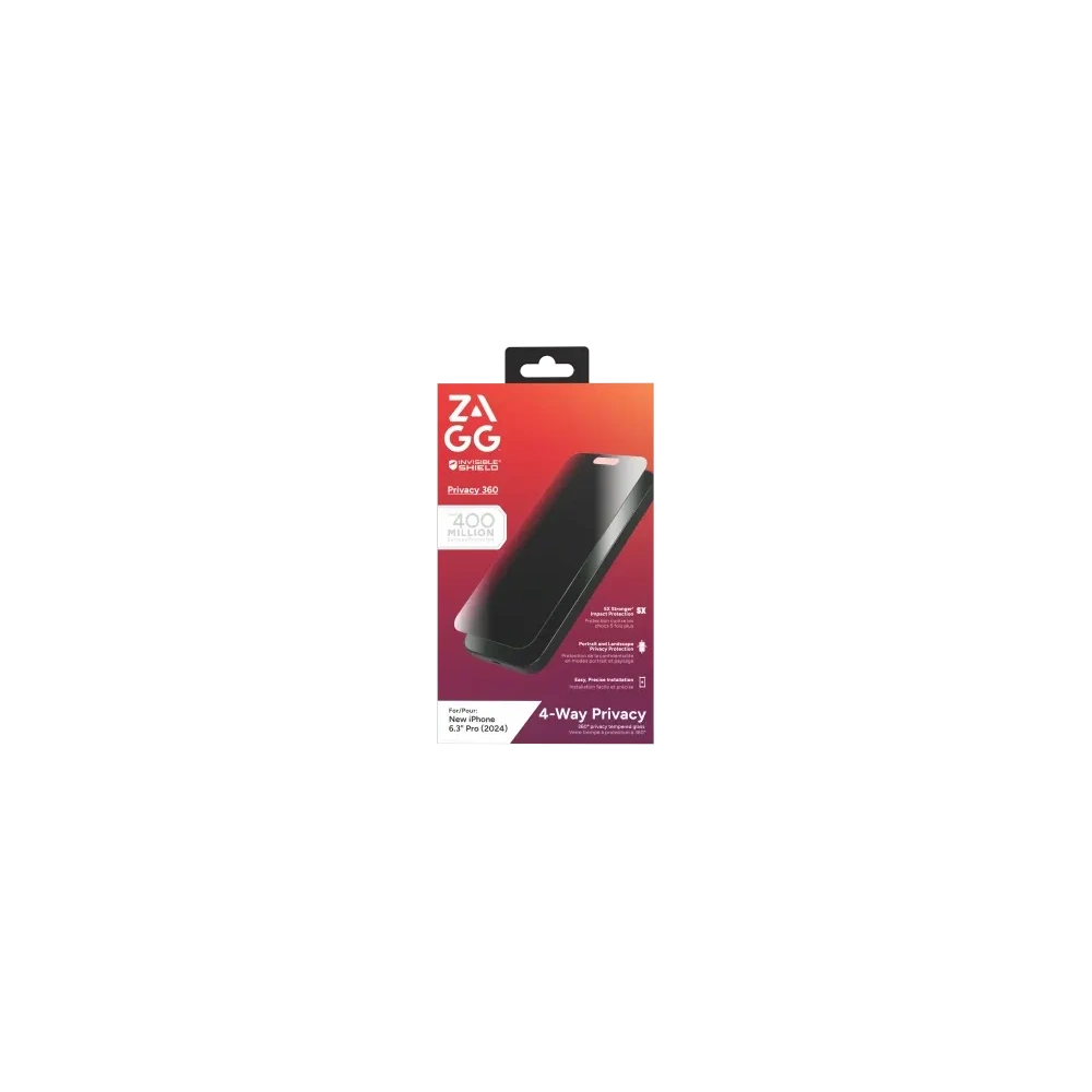 Szkło prywatyzujące ZAGG InvisibleShield Glass Elite Privacy 360 Apple iPhone 16 Pro