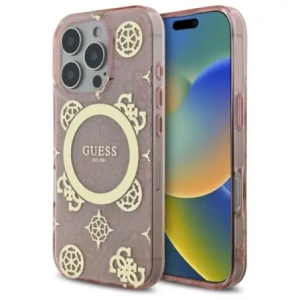 Buy Guess GUHMP16LH4PYEEP Apple iPhone 16 Pro hardcase IML Peony On 4G Background MagSafe pink - GUE3653 - {ean13} - Home Screen Store Europe