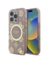 Guess GUHMP16LH4PYEEP Apple iPhone 16 Pro hardcase IML Peony On 4G Background MagSafe pink