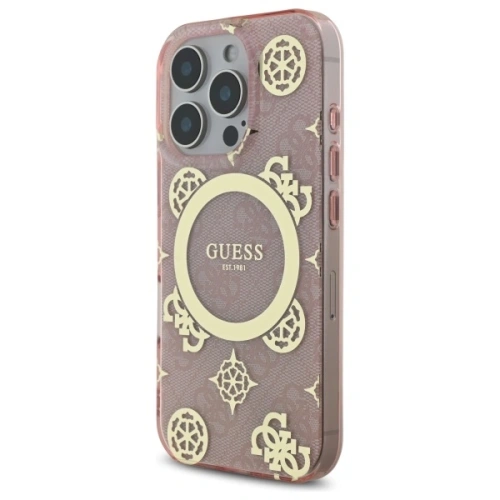 Buy Guess GUHMP16LH4PYEEP Apple iPhone 16 Pro hardcase IML Peony On 4G Background MagSafe pink - GUE3653 - {ean13} - Home Screen Store Europe