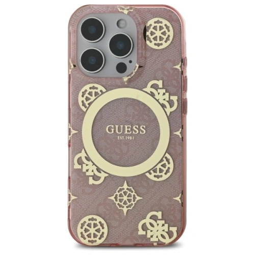 Buy Guess GUHMP16LH4PYEEP Apple iPhone 16 Pro hardcase IML Peony On 4G Background MagSafe pink - GUE3653 - {ean13} - Home Screen Store Europe