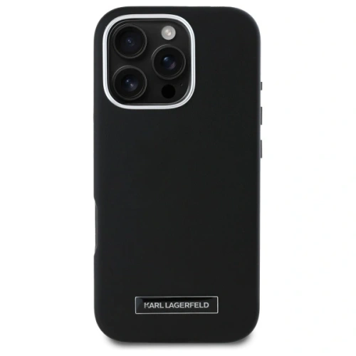 Buy Karl Lagerfeld KLHMP16LPGMSRPK Apple iPhone 16 Pro hardcase FW Metal Plate MagSafe black - KLD21757 - {ean13} - Home Screen Store Europe