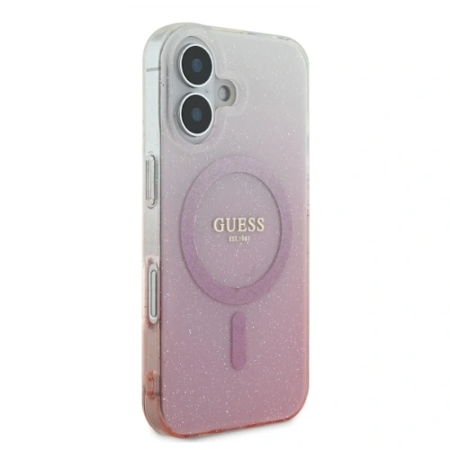 Kup Guess GUHMP16SHGRCELP Apple iPhone 16 hardcase IML Glitter Gradient MagSafe roz - GUE3655 - {ean13} - Sklep Home Screen