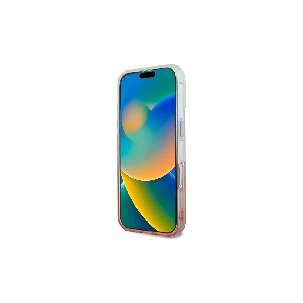 Etui Guess GUHMP16SHGRCELP Apple iPhone 16 hardcase IML Glitter Gradient MagSafe różowy/pink