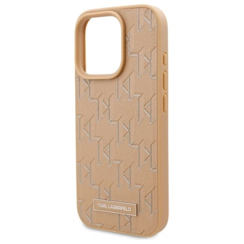 Buy Karl Lagerfeld KLHMP16LPKHPORPE Apple iPhone 16 Pro hardcase Leather Monogram Metal Logo MagSafe beige - KLD21758 - {ean13} - Home Screen Store Europe