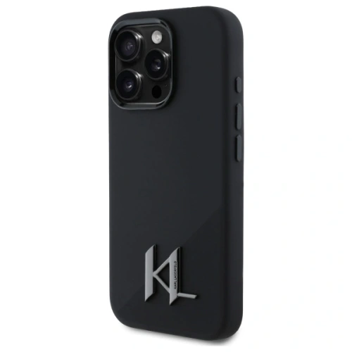 Buy Karl Lagerfeld KLHMP16LSCMKMPCK Apple iPhone 16 Pro hardcase Silicone Shadow Metal Initial MagSafe black - KLD21760 - {ean13} - Home Screen Store Europe