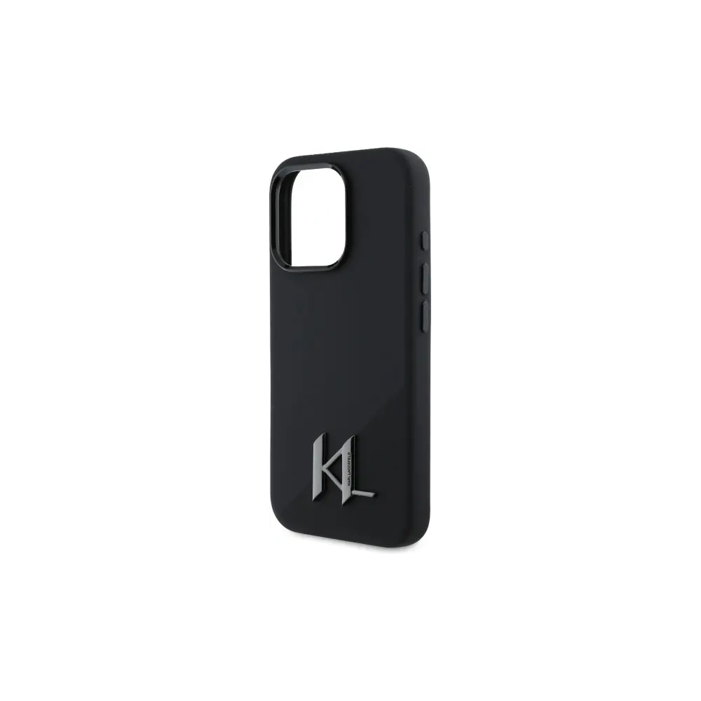 Etui Karl Lagerfeld KLHMP16LSCMKMPCK Apple iPhone 16 Pro hardcase Silicone Shadow Metal Initial MagSafe czarny/black