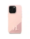 Buy Karl Lagerfeld KLHMP16LSCMKMPCP Apple iPhone 16 Pro hardcase Silicone Shadow Metal Initial MagSafe pink - KLD21761 - {ean13} - Home Screen Store Europe