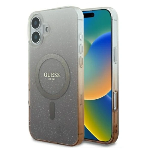 Buy Guess GUHMP16SHGRCELW Apple iPhone 16 hardcase IML Glitter Gradient MagSafe brown - GUE3656 - {ean13} - Home Screen Store Europe