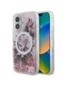 Buy Guess GUHMP16SLFMWTP Apple iPhone 16 hardcase Liquid Glitter Flower MagSafe pink - GUE3658 - {ean13} - Home Screen Store Europe