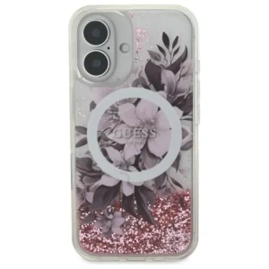 Kup Etui Guess GUHMP16SLFMWTP Apple iPhone 16 hardcase Liquid Glitter Flower MagSafe růžový/pink - GUE3658 - {ean13} - Sklep Home Screen