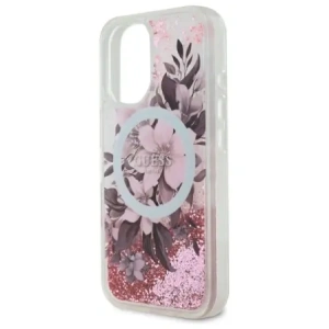 Kup Etui Guess GUHMP16SLFMWTP Apple iPhone 16 hardcase Liquid Glitter Flower MagSafe růžový/pink - GUE3658 - {ean13} - Sklep Home Screen