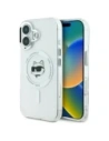Buy Karl Lagerfeld KLHMP16MHLSCHH Apple iPhone 16 Plus hardcase IML Metal Choupette Head MagSafe white - KLD21762 - {ean13} - Home Screen Store Europe