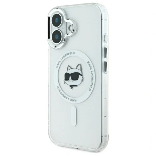 Buy Karl Lagerfeld KLHMP16MHLSCHH Apple iPhone 16 Plus hardcase IML Metal Choupette Head MagSafe white - KLD21762 - {ean13} - Home Screen Store Europe