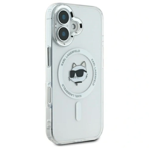 Buy Karl Lagerfeld KLHMP16MHLSCHH Apple iPhone 16 Plus hardcase IML Metal Choupette Head MagSafe white - KLD21762 - {ean13} - Home Screen Store Europe