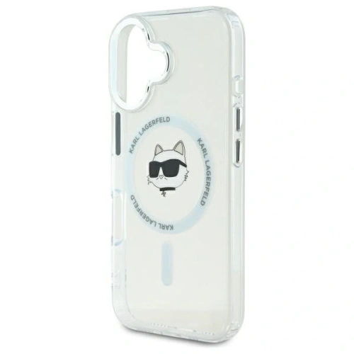 Buy Karl Lagerfeld KLHMP16MHLSCHH Apple iPhone 16 Plus hardcase IML Metal Choupette Head MagSafe white - KLD21762 - {ean13} - Home Screen Store Europe