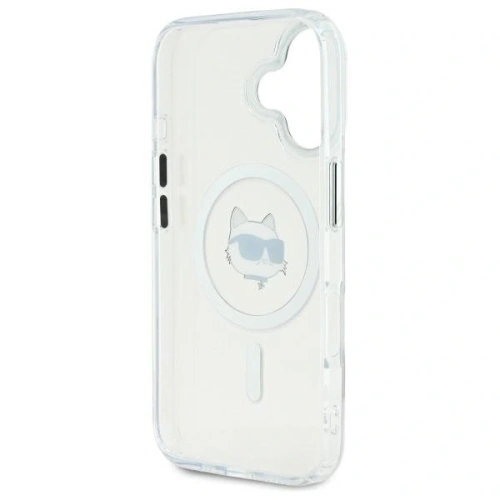 Buy Karl Lagerfeld KLHMP16MHLSCHH Apple iPhone 16 Plus hardcase IML Metal Choupette Head MagSafe white - KLD21762 - {ean13} - Home Screen Store Europe