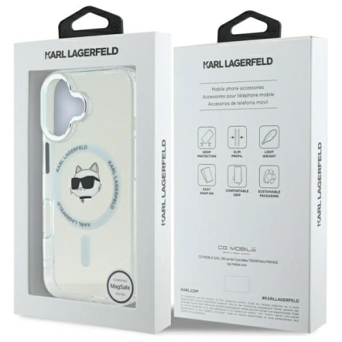 Buy Karl Lagerfeld KLHMP16MHLSCHH Apple iPhone 16 Plus hardcase IML Metal Choupette Head MagSafe white - KLD21762 - {ean13} - Home Screen Store Europe