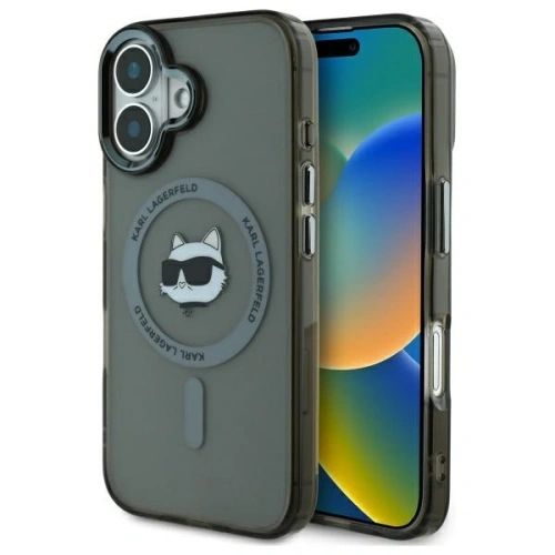 Buy Karl Lagerfeld KLHMP16MHLSCHK Apple iPhone 16 Plus hardcase IML Metal Choupette Head MagSafe black - KLD21763 - {ean13} - Home Screen Store Europe