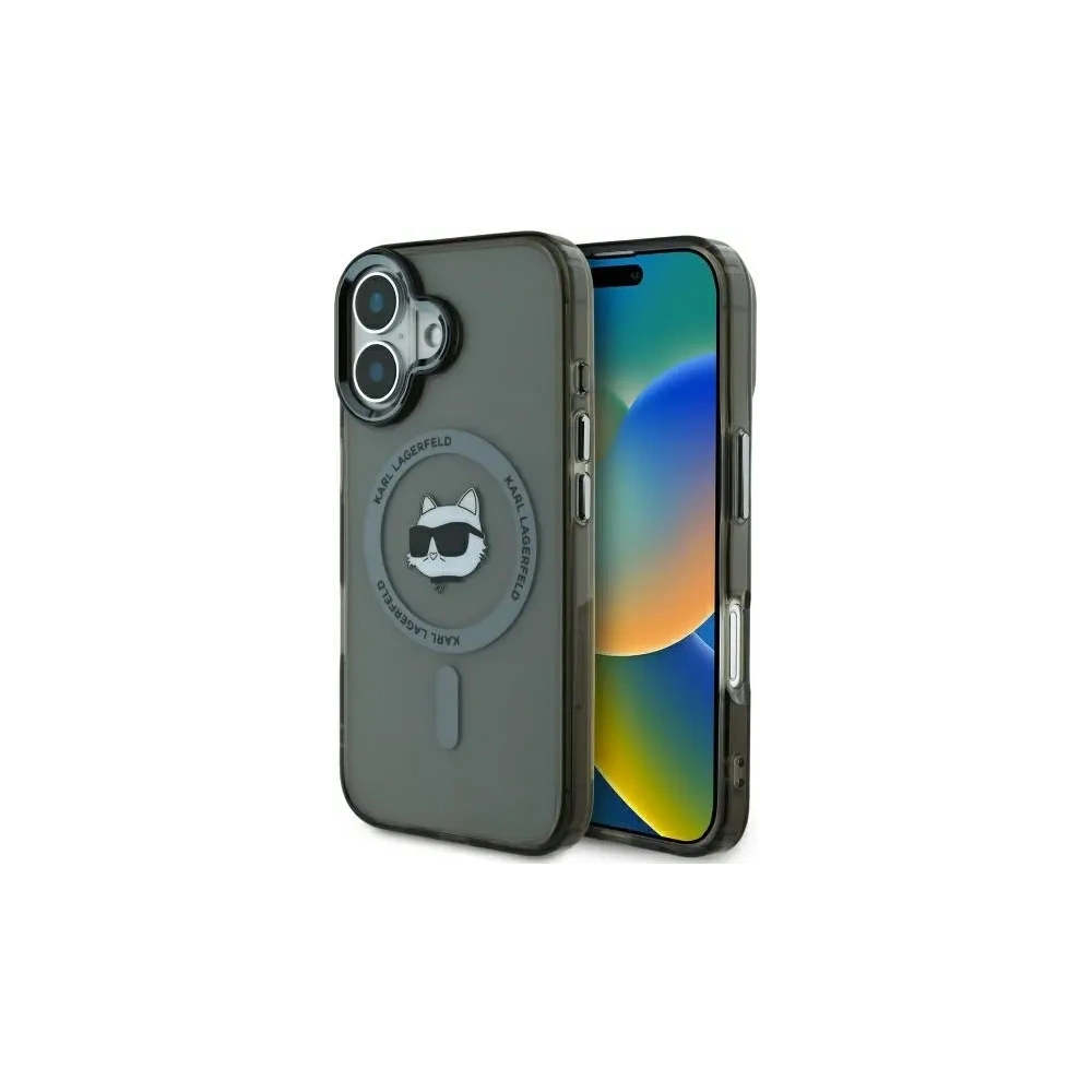 Etui Karl Lagerfeld KLHMP16MHLSCHK Apple iPhone 16 Plus hardcase IML Metal Choupette Head MagSafe czarny/black