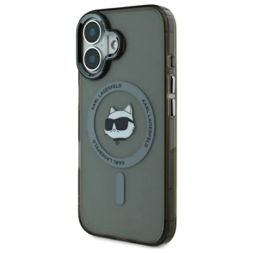 Buy Karl Lagerfeld KLHMP16MHLSCHK Apple iPhone 16 Plus hardcase IML Metal Choupette Head MagSafe black - KLD21763 - {ean13} - Home Screen Store Europe
