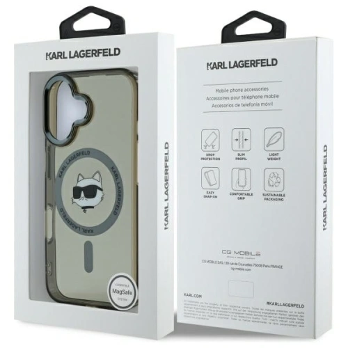 Buy Karl Lagerfeld KLHMP16MHLSCHK Apple iPhone 16 Plus hardcase IML Metal Choupette Head MagSafe black - KLD21763 - {ean13} - Home Screen Store Europe
