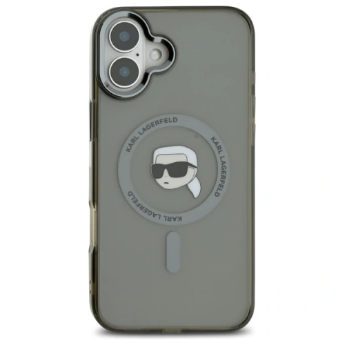 Buy Karl Lagerfeld KLHMP16MHLSKIK Apple iPhone 16 Plus hardcase IML Metal Karl Head MagSafe black - KLD21764 - {ean13} - Home Screen Store Europe
