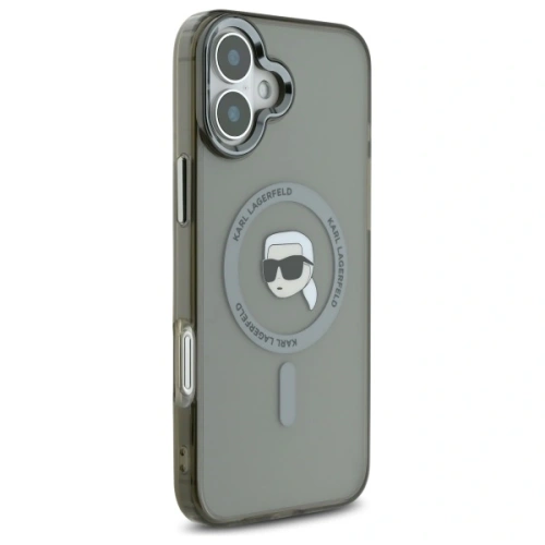 Buy Karl Lagerfeld KLHMP16MHLSKIK Apple iPhone 16 Plus hardcase IML Metal Karl Head MagSafe black - KLD21764 - {ean13} - Home Screen Store Europe