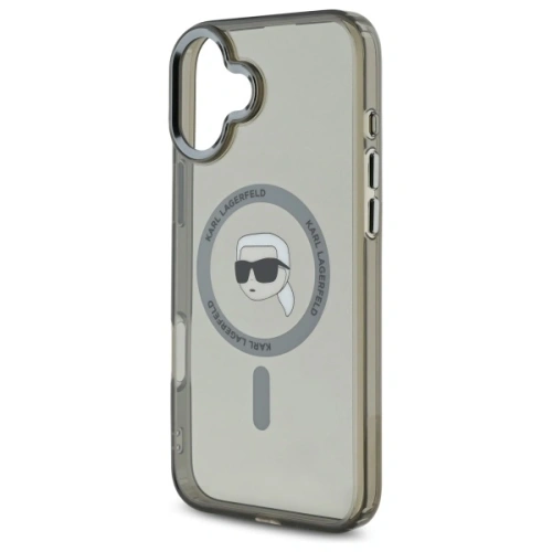 Buy Karl Lagerfeld KLHMP16MHLSKIK Apple iPhone 16 Plus hardcase IML Metal Karl Head MagSafe black - KLD21764 - {ean13} - Home Screen Store Europe