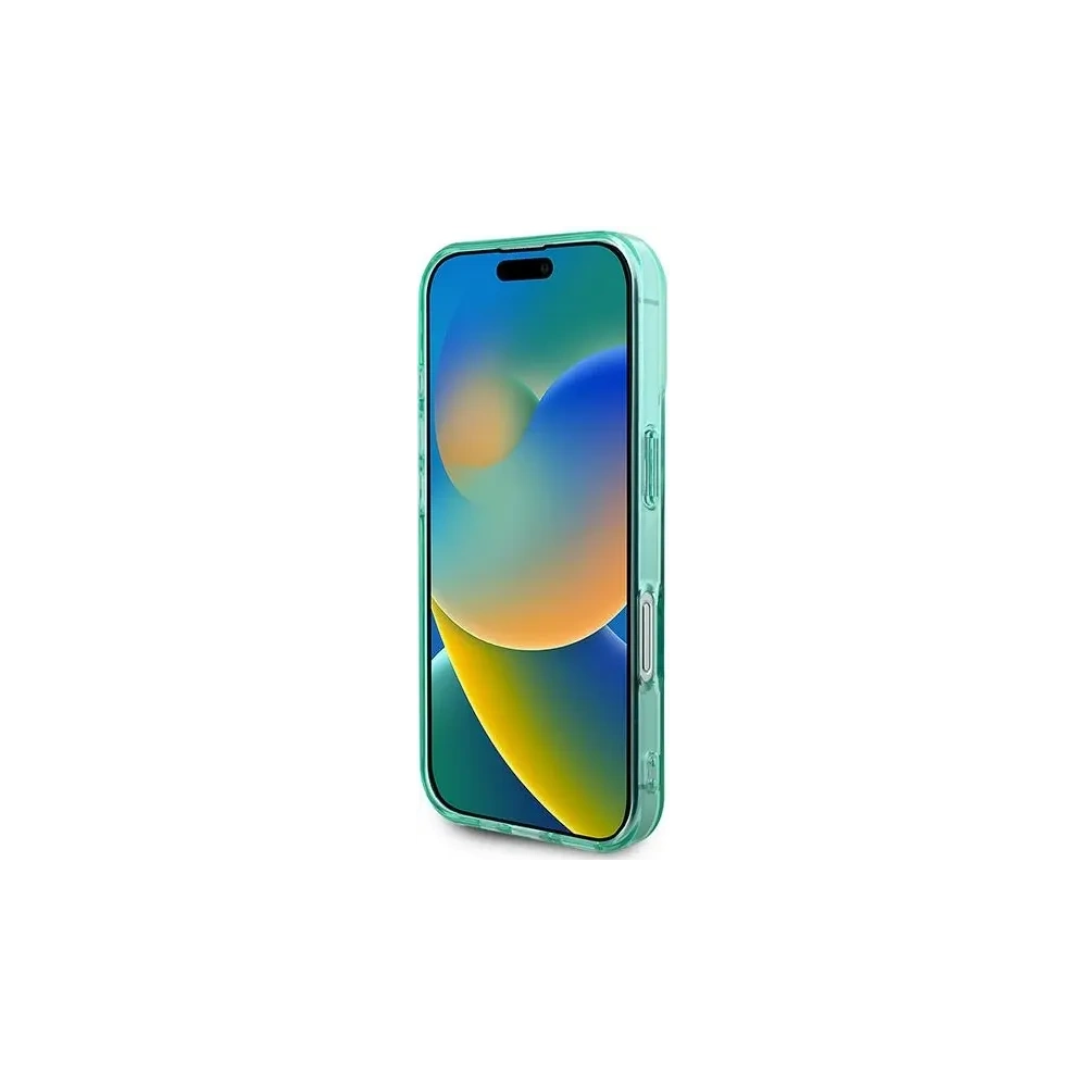 Etui Guess GUHMP16SPFTDTEN Apple iPhone 16 hardcase IML Rhinestones MagSafe zielony/green