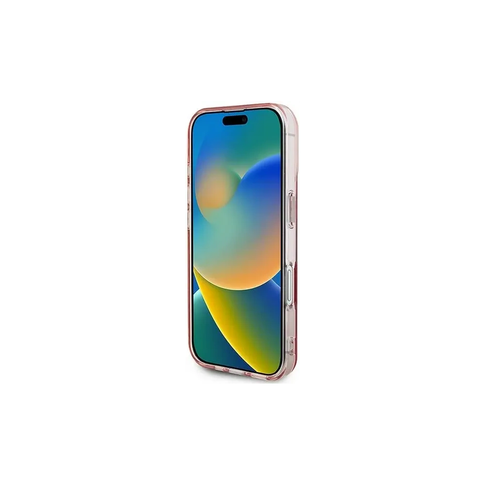 Etui Guess GUHMP16SPFTDTEP Apple iPhone 16 hardcase IML Rhinestones MagSafe różowy/pink