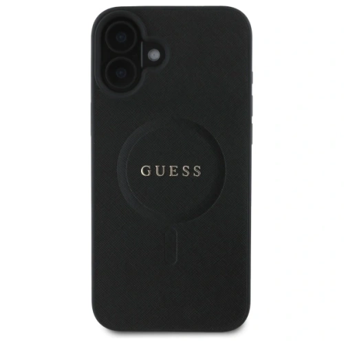 Kup Guess GUHMP16SPSAHMCK Apple iPhone 16 carcasă dură Saffiano Classic Logo MagSafe neagră - GUE3663 - {ean13} - Sklep Home Screen