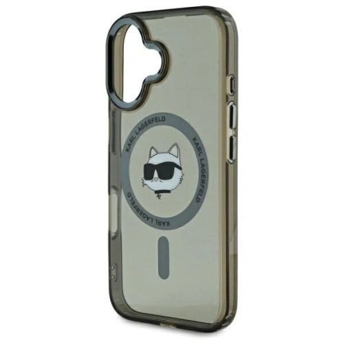 Buy Karl Lagerfeld KLHMP16SHLSCHK Apple iPhone 16 hardcase IML Metal Choupette Head MagSafe black - KLD21766 - {ean13} - Home Screen Store Europe
