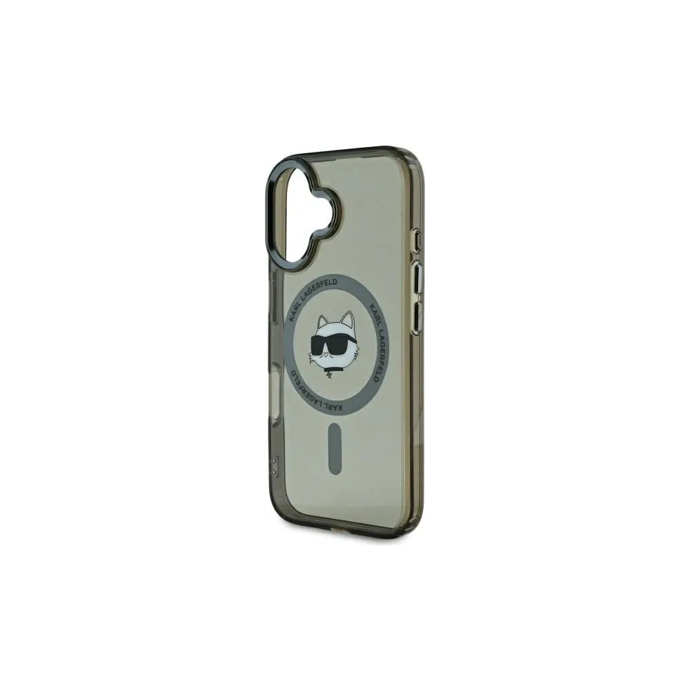 Etui Karl Lagerfeld KLHMP16SHLSCHK Apple iPhone 16 hardcase IML Metal Choupette Head MagSafe czarny/black