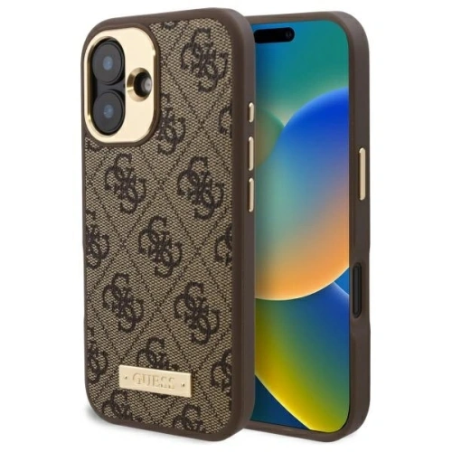 Kup Guess GUHMP16SU4GPRW Apple iPhone 16 Hardcase 4G Logo Platte MagSafe braun - GUE3667 - {ean13} - Sklep Home Screen