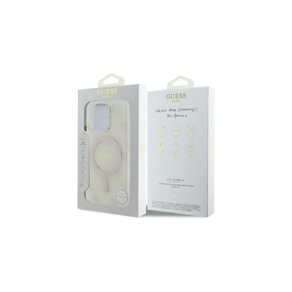 Etui Guess GUHMP16XH4DTEH Apple iPhone 16 Pro Max hardcase IML 4G Background MagSafe biały/white