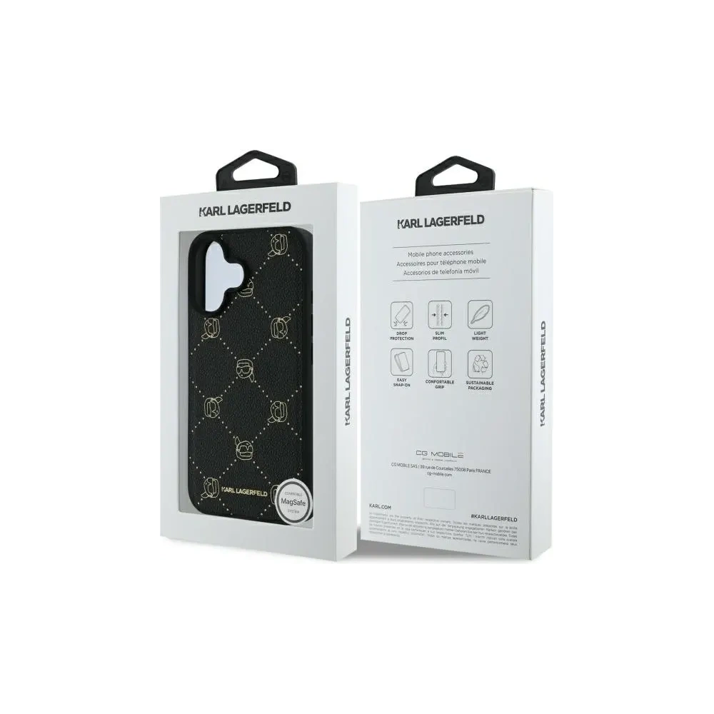 Etui Karl Lagerfeld KLHMP16SPGKHPHK Apple iPhone 16 Magsafe Karl Head czarny/black