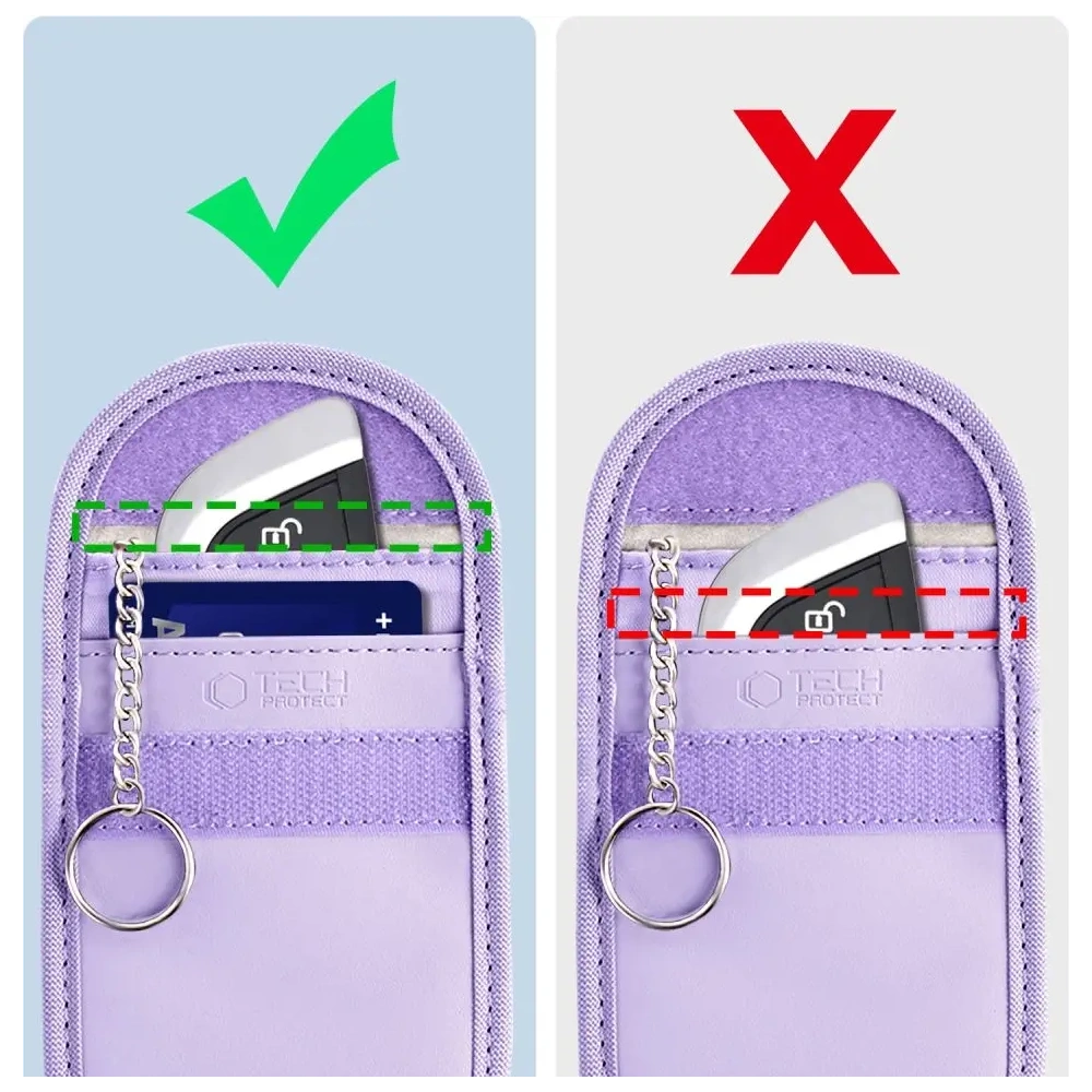 Klatka Faradaya Tech-Protect KLR100 Pouch Keyless RFID Signal Blocker Case Lavender