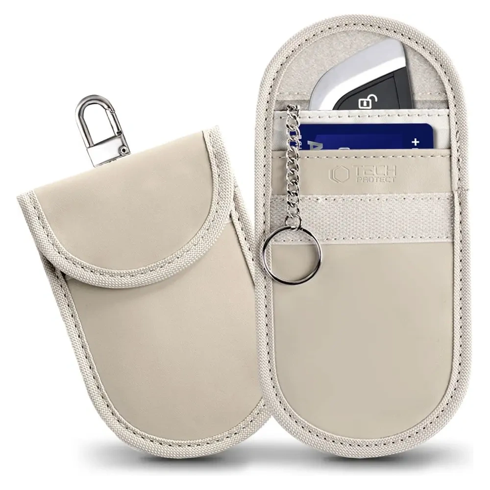 Klatka Faradaya Tech-Protect KLR100 Pouch Keyless RFID Signal Blocker Case Caffe Latte