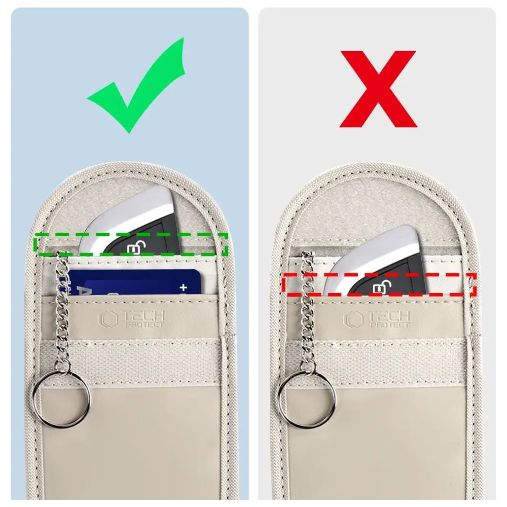 Klatka Faradaya Tech-Protect KLR100 Pouch Keyless RFID Signal Blocker Case Caffe Latte