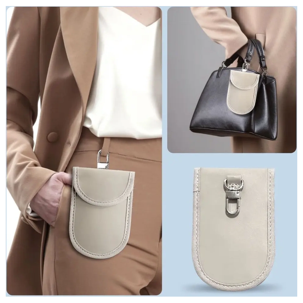 Klatka Faradaya Tech-Protect KLR100 Pouch Keyless RFID Signal Blocker Case Caffe Latte