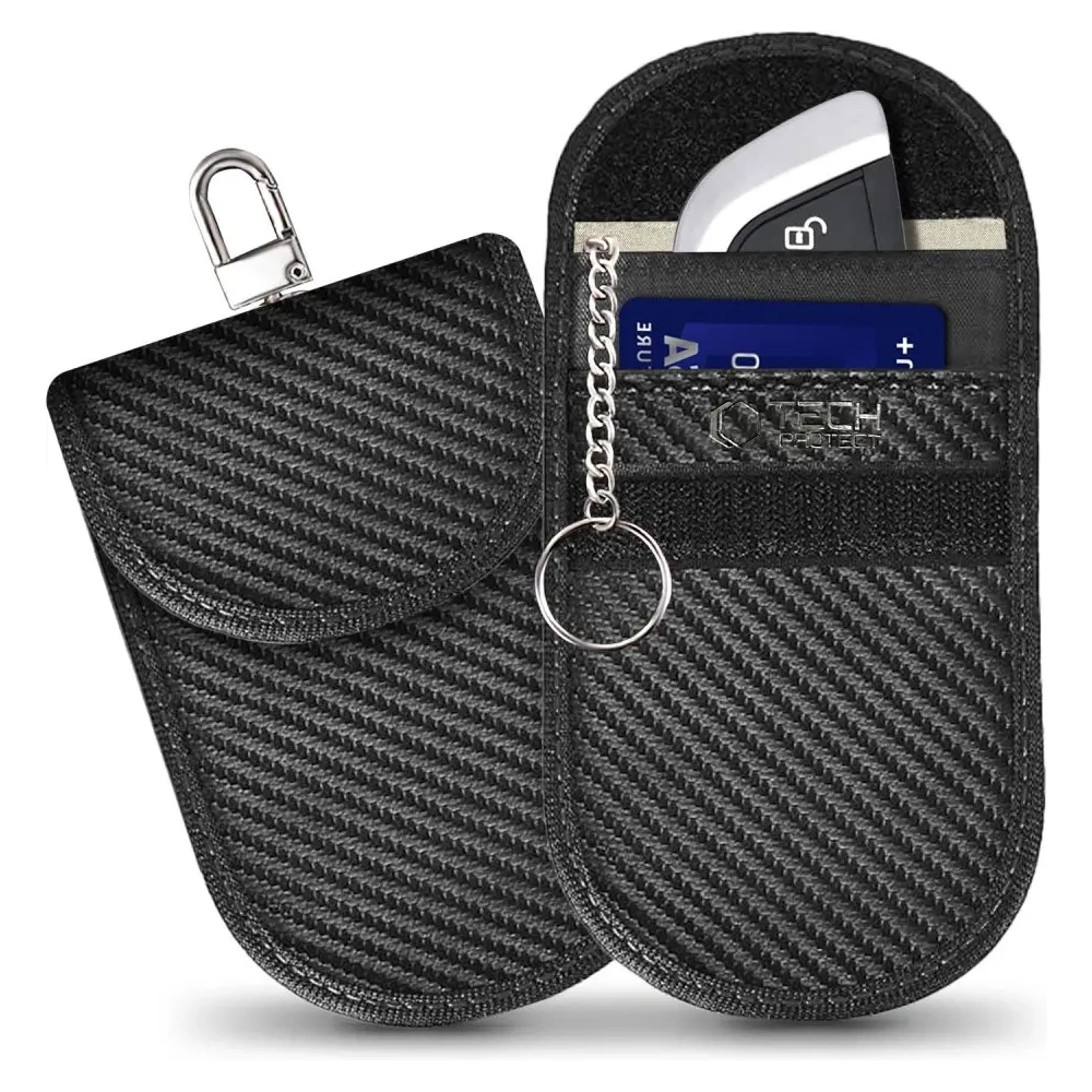 Klatka Faradaya Tech-Protect KLR100 Pouch Keyless RFID Signal Blocker Case Carbon