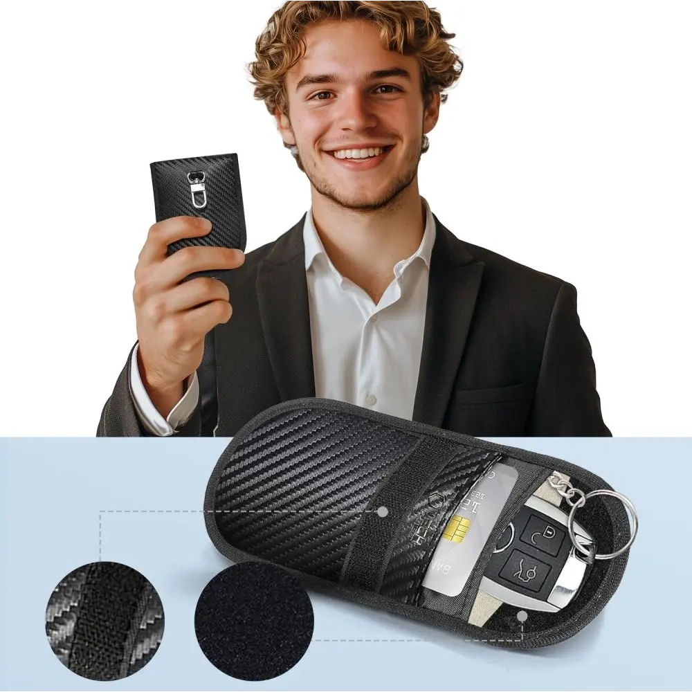 Klatka Faradaya Tech-Protect KLR100 Pouch Keyless RFID Signal Blocker Case Carbon