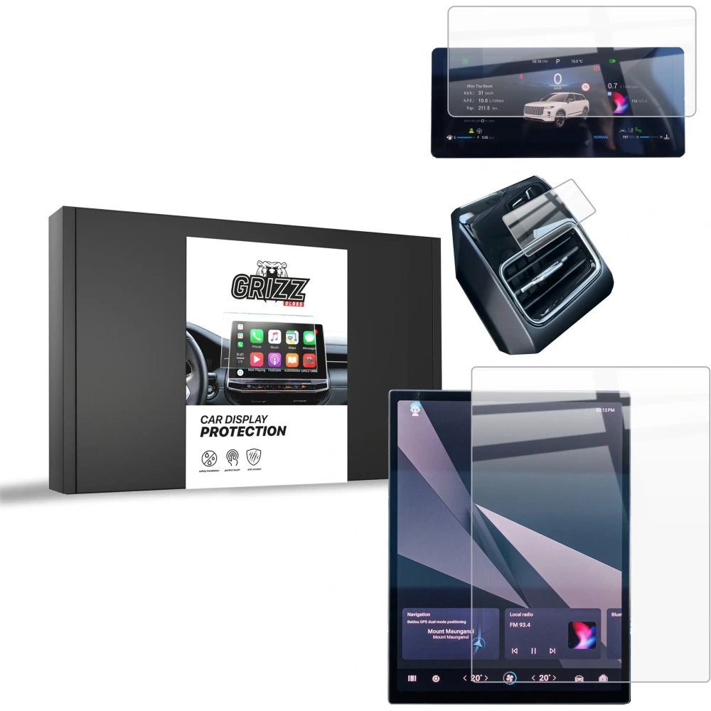 Folia ceramiczna GrizzGlass CarDisplay Protection do Jaecoo J7 14,8" 2024 [3w1]