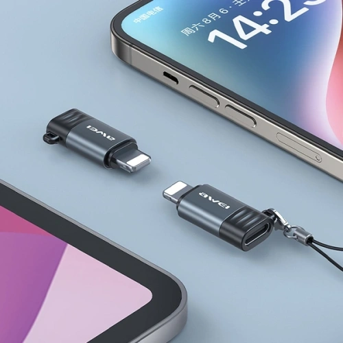 Kup AWEI A11 USB-C / Lightning Adapter grau - AWEI230 - {ean13} - Sklep Home Screen