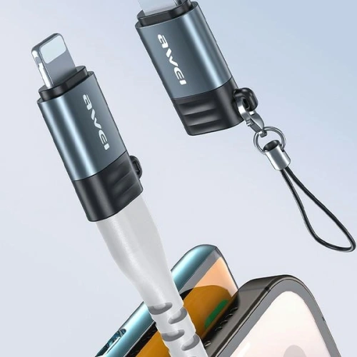 Kup AWEI A11 USB-C / Lightning Adapter grau - AWEI230 - {ean13} - Sklep Home Screen