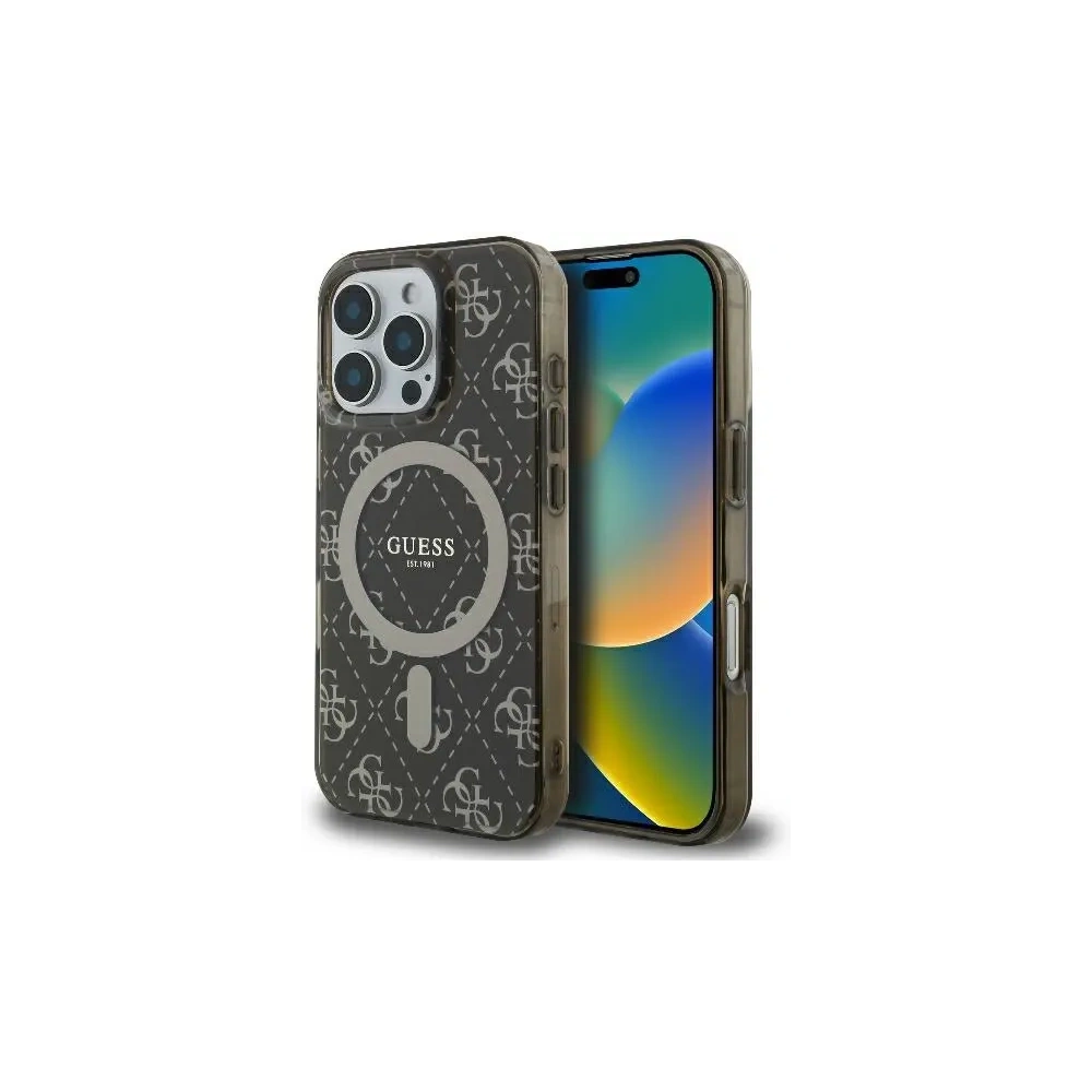 Etui Guess GUHMP16XH4DTEW Apple iPhone 16 Pro Max hardcase IML 4G Background MagSafe brązowy/brown